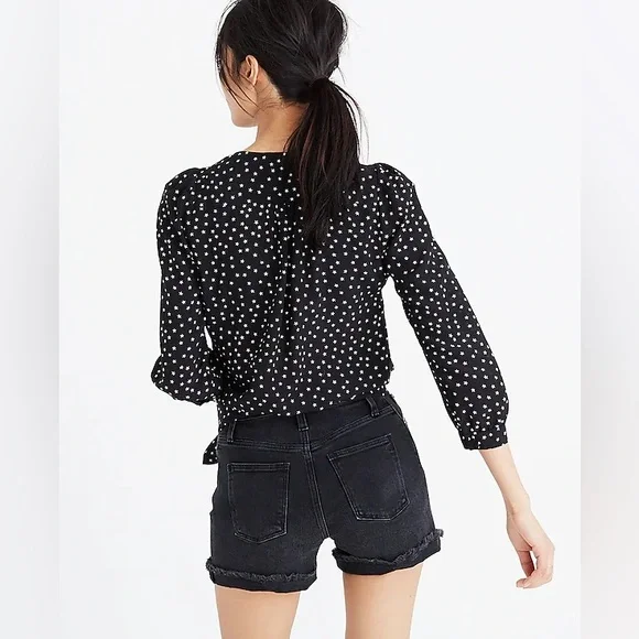 Madewell Black and White Polka Dot Blouse - Picture 3 of 5